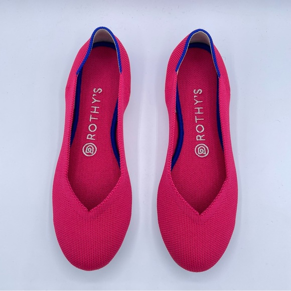 Rothy’s Round Toe Ballet Flats 7 1/2 Hot Pink Sexy Barbie - Picture 5 of 15